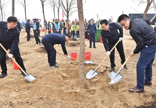 PG电子平台张国华调研水利设施建设、容西片区周边规划建设并参加2024年义务植树活动(图4)